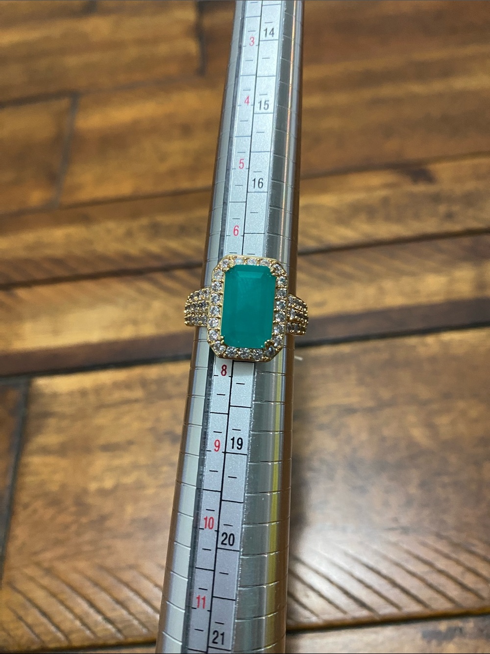 Bomb Party OG Originals Ring - Lab Created Brazilian Emerald - Gold Plating- 7